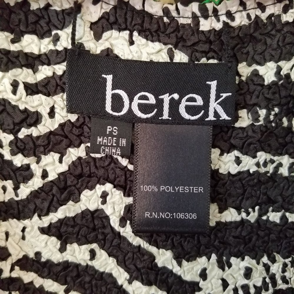 Berek Reversible Two Jackets in One Popcorn Fabric Zebra Print & Green Blazer - Picture 9 of 14